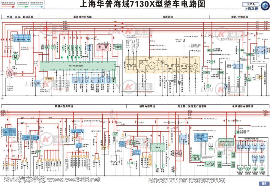 上海华普 海域7130X型整车电路图